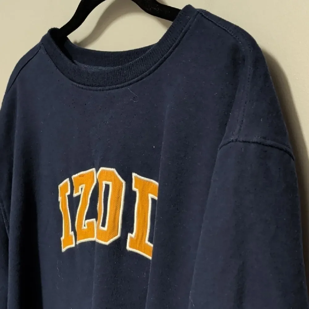 Izod Men's Crewneck Sweater in Navy and Gold